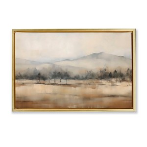 Stupell Industries Distant Tree Covered Mountain Floating Frame Canvas Art - 1 of 4