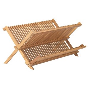 LunaLulinlk Bamboo Foldable Compact Dish Drying Rack, 20.5-Inches x 13-Inches - 1 of 3