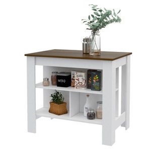NicBex Kitchen Island Cart with 3 Open Shelves,Kitchen Island with Storage and Large Work Top,Modern Kitchen Cart,Island Table for Kitchen - 1 of 4