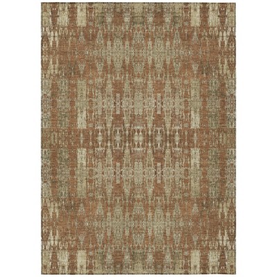 Orange Taupe And Beige Moroccan Washable Indoor Outdoor Area Rug
