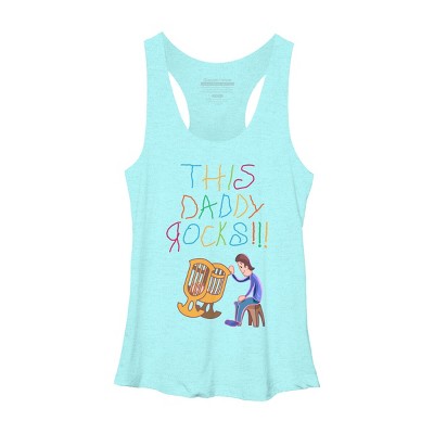 Women's Design By Humans Cute This Daddy Rocks The Baby By walrusindsutries Racerback Tank Top
