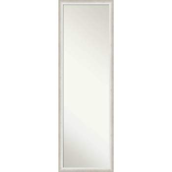 16"x50" Non-Beveled Two Tone Wood on The Door Mirror Silver - Amanti Art