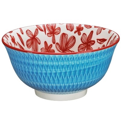 Cilio "Rhombuses" Porcelain Bowl, Blue, 17 fl. oz., 6" dia., Set of 6
