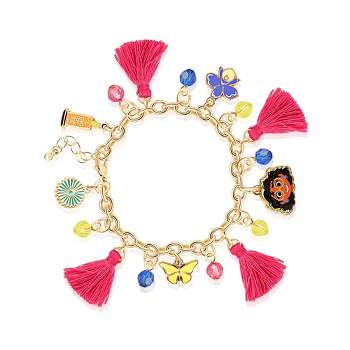 Disney Girls Encanto Mirabel Flower Charm Tassle Bracelet