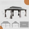 VisioGear Canopies and Gazebos, Gazebo with Double Roof Canopy, Gazebo Pavilion for Patio and Backyard, Gray, 240"*144"*120.12" - 2 of 4