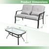 Tangkula 2PCS Furniture Set Outdoor Loveseat Chair Coffee Table Cushioned Seat Patio - 4 of 4