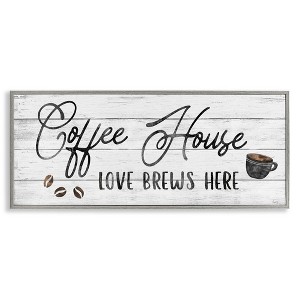 Stupell Industries Coffee House Love Brews Here, 30" x 13" - 1 of 4