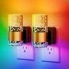 YANSUN 2-Pack 1W Plug-In Light Sensor Night Lights, Bubble Acrylic Column Design, RGB Gradient & 2700K White, Adjustable Color & Brightness, US Plug - 2 of 4