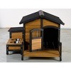 ORRD Large Wooden Dog House with Storage Box & Feeding Station - Outdoor Weatherproof Pet Kennel with Asphalt Roof - 3 of 4