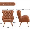 Yaheetech Vintage Accent Armchair with High Back Faux Leather For Living Room - 3 of 4