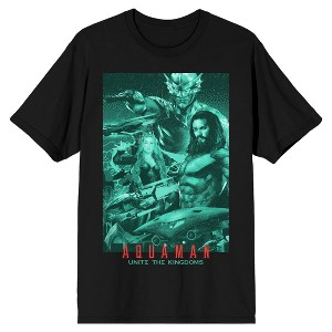 Aquaman Unite The Kingdoms Men's Black T-shirt - 1 of 3