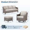 Buenhomino 6 Pieces Patio Furniture Set with Swivel Chairs, High Back Wicker Rattan Sofa with Thick Cushion and Ottoman, Outdoor Conversation Set - 3 of 4