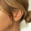 Gold Earrings for Women, 14k Gold Plated Dangle Huggie Earrings for Women Trendy Dainty Gold Hoop Earring Stacks Pearl Chain Drop Cartilage - 3 of 4