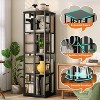 Rotating Bookcas,4-Tier Corner Shelf,Organizer with Industrial Metal Frame 360° Narrow Swivel Bookshelves for Living Room, Bedroom - 3 of 4