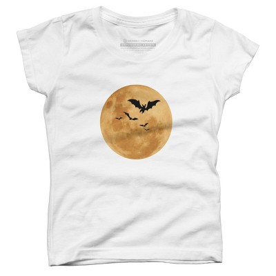 Girl's Design By Humans Halloween - Moon By MonkeyStore T-Shirt