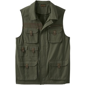 Boulder Creek by KingSize Men's Big & Tall 9 Pocket Twill Utility Vest - 1 of 4