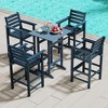 Tangkula Patio Bar Stools Set of 4 Tall Adirondack Chair w/ Backrest Armrests & Footrests - 2 of 4