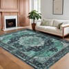 Vintage Washable Floral Medallion Large Rugs for Bedroom Living Room, Non Slip Retro Accent Floor Carpet for Home Office - 3 of 4