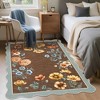 Washable Modern Floral Print Living Room Bedroom Rugs, Indoor Farmhouse Large Throw Carpet for Dining Room Office, Non Slip Floor Cover for Home - 4 of 4