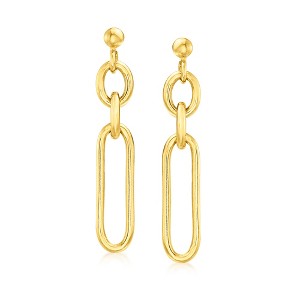Ross-Simons Italian 18kt Gold Over Sterling Paper Clip Drop Earrings - 1 of 3