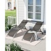 Outdoor Chaise Lounge Chairs Set of 2 with 3-Position Backrest, Aluminum Pool Chaise Lounges - 3 of 4