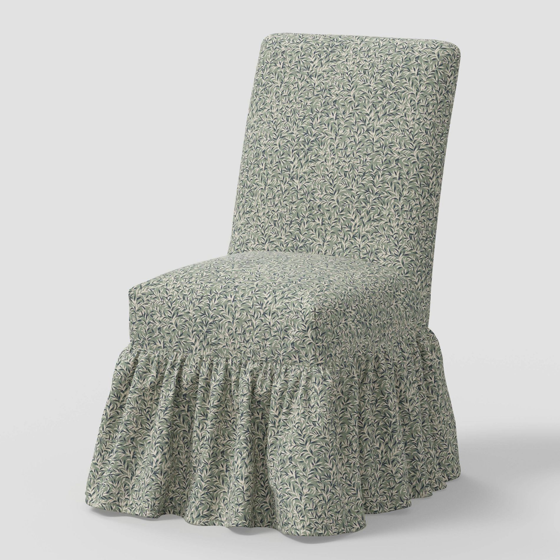 Ruffled Slipcover Dining Chair in Marisha Vine Teal - Threshold™ designed with Studio McGee