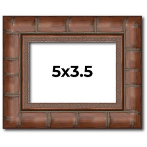 PosterPalooza | 5x3.5 Modern Bamboo Picture Frame, UV Acrylic, 5 Finishes - 1 of 4