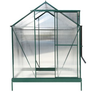 NicBex 6.3'*4.2'*7' Durable Polycarbonate Greenhouse Walk-in Greenhouse Kit with Rain Gutter, Ventilation for Backyard, Lawn, Green - 1 of 4