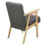 27"Dark Gray Fabric Upholstery 1pc Accent Chair Solid Rubberwood - 3 of 4