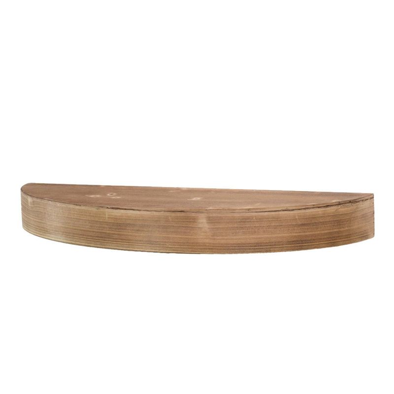 Small Round Wood Floating Decorative Wall Shelf Brown - American Art Decor, 1 of 9