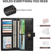BEAFUP Women PU Leather Wallet,Large Capacity Bifold RFID Blocking Card Holder with ID Window with Zipper Coin Pocket - 4 of 4