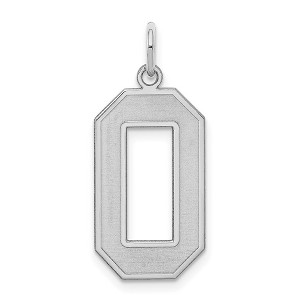 Black Bow Jewelry Sterling Silver, Jersey Collection, Large Number 0 Pendant - 1 of 4