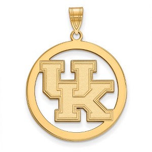 Black Bow Jewelry 14k Yellow Gold Plated Sterling Silver Kentucky Wildcats NCAA Extra Large Pendant - 1 of 3