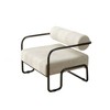 Modern Accent Chair, Upholstered Comfy Reading Chair With Backrest, Single Sofa Chair, Metal Sofa Armchair for Living Room Bedroom Balcony - 3 of 4