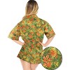 LA LEELA Women's Summer Casual Beach Hawaiian Blouses Shirt T-Shirt Blouse Short Sleeve Button Up Dress Tee Shirts Tops for Women S Spring Leaves, - 2 of 4