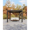 Louvered Pergola 10 x 20 ft, Outdoor Pergola with Adjustable Louvered Roof, Reinforced Aluminum Frame - 4 of 4