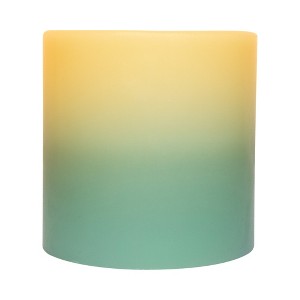 Northlight 6" Sage Green Battery Operated Flameless LED 3-Wick Flickering Wax Pillar Candle - 1 of 4