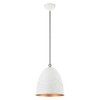 Livex Lighting Arlington 1 - Light Pendant in  White/Brushed Nickel - 4 of 4