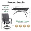 Maggift Patio Seating Sets, 7-Piece Outdoor Table and Chairs Set, with Swivel Chairs, Patio Table, Paded, for Poolside, Gray, 25.2"*25.2"*48.6" - 2 of 4