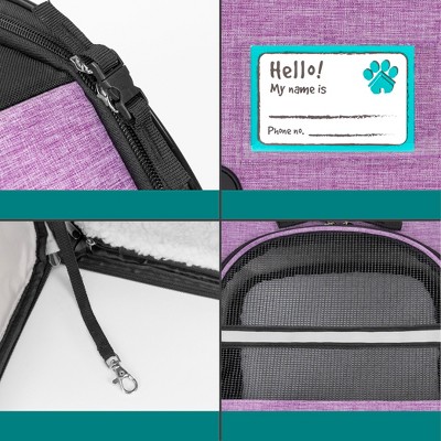 Heather Purple Expandable Airline Approved Pet Backpack Carrier