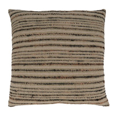 Saro Lifestyle Striped Pillow - Down Filled, 20" Square, Natural