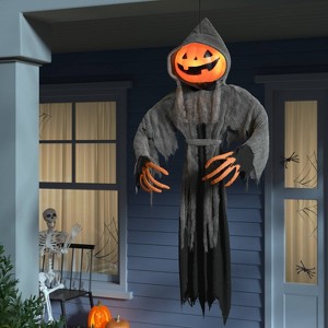 Lewis & Friends™ 65" Little Lewis the Pumpkin Ghoul Head Halloween Decorative Prop - Hyde and EEK! Boutique™: Lit, Musical - 1 of 3