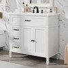 ORRD 36" White Bathroom Vanity with Sink, Freestanding Cabinet with Drawers, Solid Wood Frame & MDF Board, One Package - 2 of 4