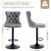 QingMoon Swivel Bar Stools Set of 2, Adjustable Barstools, Velvet Tufted Counter Height Chairs with Nailhead Trim for Kitchen Island, Home Pub - 4 of 4