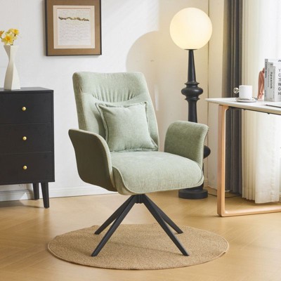 Karl Home | 28.3 inch BeigeChenille Dovetail Swivel Office Chair
