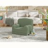 Kids Sofa Chair Convertible, Toddler Couch with Washable Cover, Crown Design Foldout Bed for Nursery, Playroom, Boys & Girls - 3 of 4
