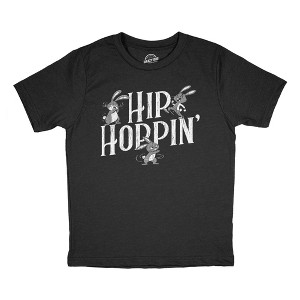 Youth Funny T Shirts Hip Hoppin Sarcastic Danicing Bunny Graphic Novelty Tee For Kids - Crazy Dog Youth T Shirt - 1 of 4