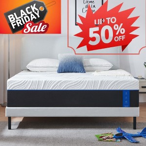 Wuleitex 12 Inch Medium Cooling Gel Memory Foam Mattress with Breathable Cover - 1 of 4