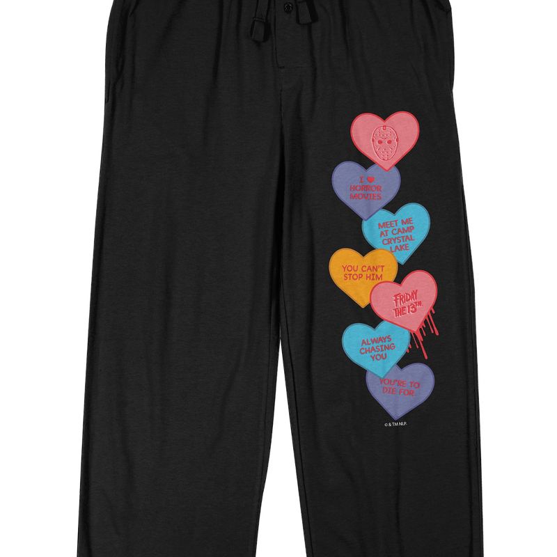 Friday the 13th Valentine's Day Men's Black Sleep Pants, 2 of 4
