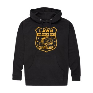 Men's - Instant Message - Lawn Enforcement Officer Badge Graphic Fleece Pullover Hoodie - 1 of 4